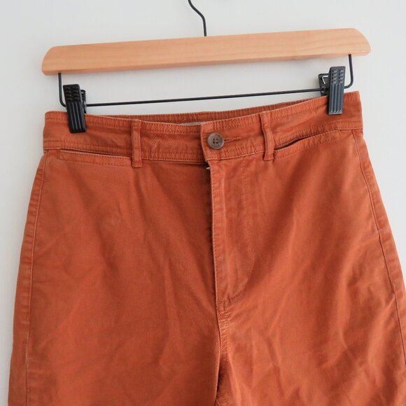 EVERLANE The Lightweight Straight-Leg Crop Pants in Burnt Orange Utility Size 0 - Picture 3 of 15